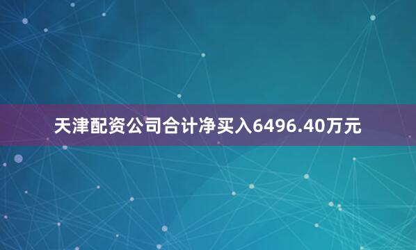 天津配资公司合计净买入6496.40万元