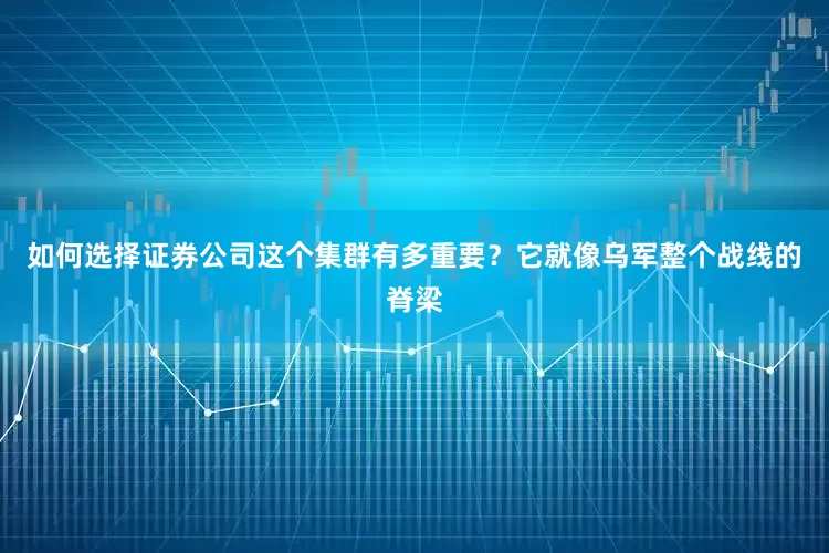 如何选择证券公司这个集群有多重要？它就像乌军整个战线的脊梁