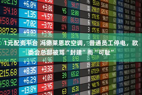 1元配资平台 冯德莱恩吹空调，普通员工停电，欧委会总部被骂“封建”而“可耻”
